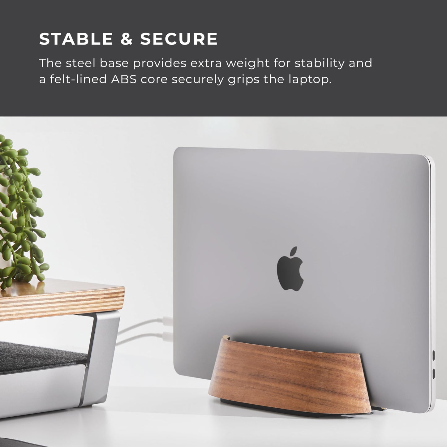HumanCentric Vertical Laptop Stand in Maple Wood, Adjustable