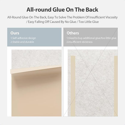 12 Pack Acoustic Panels Self Adhesive Sound Proof Foam, High Density Sound Acoustic Panel, 16X12X0.4 Inch 4:3 Rectangle Panels in Home, Office, Reccording Room, Studio,and more(Beige)