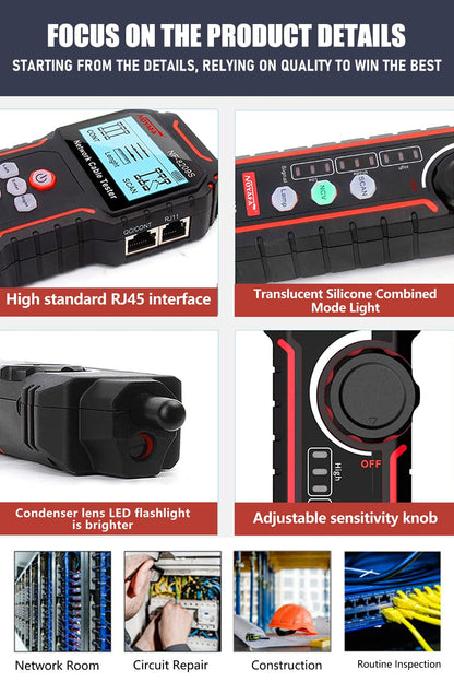 NF-8209S Network Cable Tester,Ethernet Toner for POE/Cat5/Cat7/Cat6a/Cat6