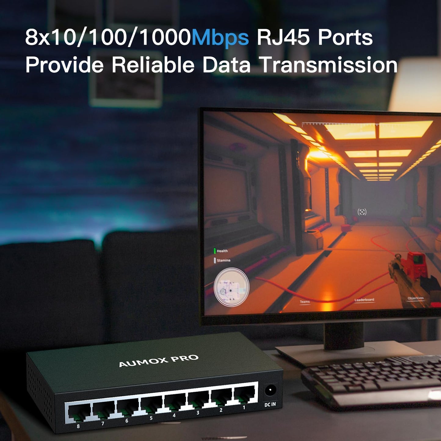 AUMOX PRO 5 Port Gigabit PoE Switch 78W 4 PoE+1 Uplink VLAN Unmanaged