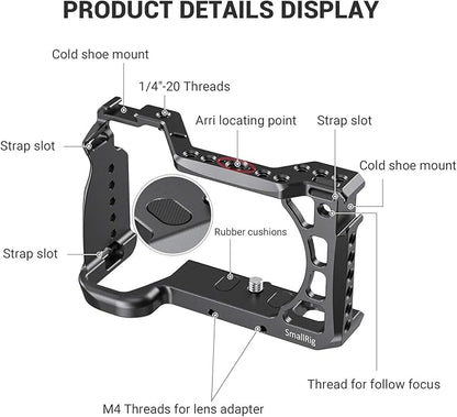 SMALLRIG Cage for Sony Alpha A6600/ILCE 6600 Mirrorless Camera with Cold Shoe Mounts - CCS2493