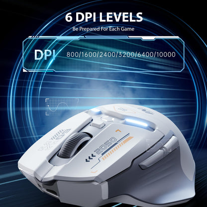 INPHIC IN9 Wireless Gaming Mouse, Real Tri-Mode 2.4G Wireless/Type-C Wired/Bluetooth Mouse, 10k DPl, Fully Programmable, RGB Lighting, Hyperspeed Rechargeable Wireless Mouse for Laptop PC Computer Mac