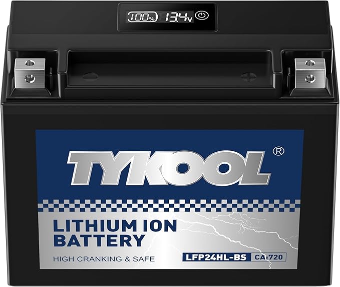 TYKOOL LFP24HL-BS Lithium Powersports Battery, Replaces YTX24HL-BS YTX24HL, 720CCA 16Ah fits for Can-Am Spyder RT F3 RS GS (2008-2022) Kawasaki Voyager XII (1986-2003) Honda GL1500 Gold Wing
