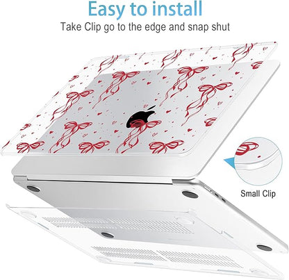 Mektron for 2025 M4 MacBook Air 13.6 Inch A3240 Case Fits 2023 A2681 M2 2024 A3113 M3 Chip with Liquid Retina Display Touch ID, Printed Plastic Hard Shell Cover for MacBook Air 13.6", Layer Bows