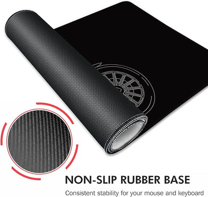 Galdas Gaming Mouse Pad XXL XL Large Long Extended Big Mousepad Non-Slip Rubber Keyboard Mouse Pad with Stitched Edges for Laptop Home Office (31.5x11.8x0.08 Inch) … (Motor)