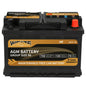 Weize Platinum AGM Battery BCI Group 47-12v 60ah H5 Size 47 Automotive Battery, 100RC, 680CCA, 36 Months Warranty, Dimensions 9.52" L x 6.89" W x 7.48" H