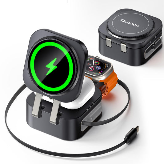 ULiXWH Retractable 3 in 1 Charging Station for Apple, 22.5W Fast Charging