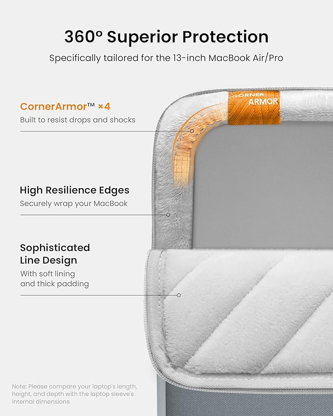 tomtoc 360° Protective Laptop Sleeve for 13-inch MacBook Air M5/A3449 2026