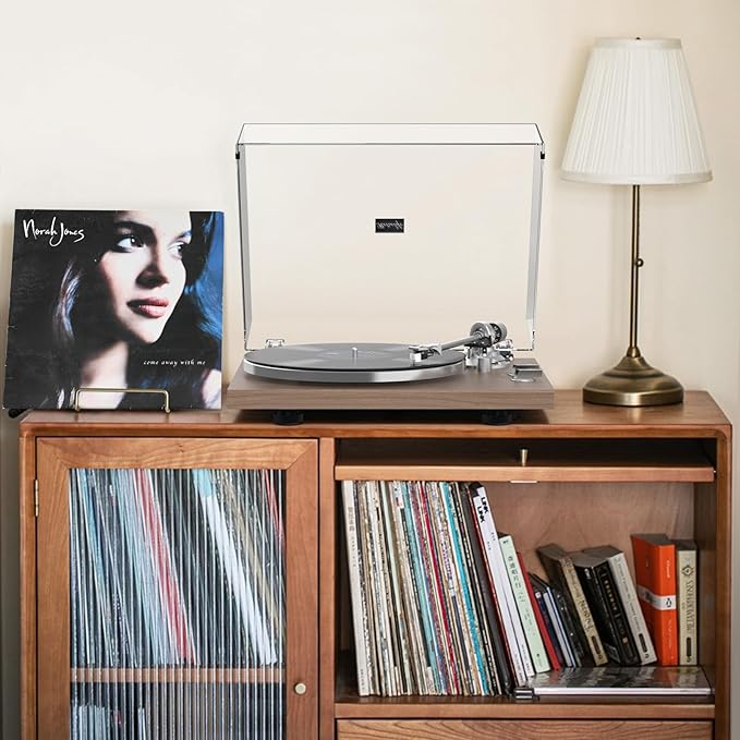 Turntables Record Player with Wireless Output Connectivity Vinyl Player Belt-Drive Support 33 45 RPM Speed Phono Line USB Digital to PC Recording with Advanced MM Cartridge ATN3600L Light Brown