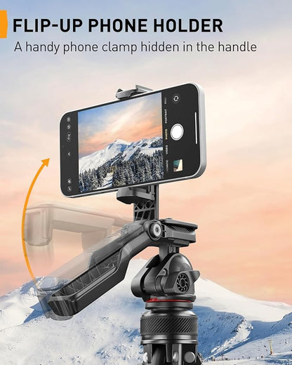 Perlegear Camera Tripod, 60″ Portable and Height-Adjustable, Travel Tripod with 13.2 lbs Max Load, Phone Camera Stand Heavy Duty for Video Recording, PGIPE01