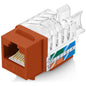 Everest 45 Degree RJ45 Cat6A Keystone Jacks Slim Profile 10-Pack Orange