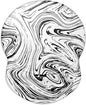 ITNRSIIET Ergonomic Mouse Pad with Gel Wrist Support Small Wrist Rest Smooth Surface Non-Slip PU Base Comfortable Office Supplies Pain Relief, 8.7 x 7.2 inches, Black and White Texture