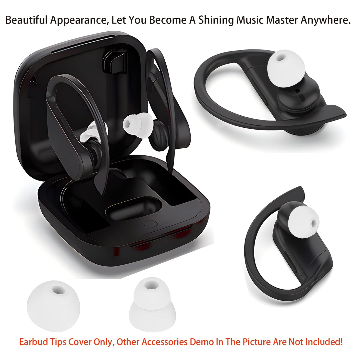 Earbud Tips Replacement Earbud Tips Earbud Replacement Tips Headphones Replacement Ear Pads Ear Tips for Earbuds Compatible with Powerbeats Pro Beats Wireless Earphone Headphones 4 Pairs (Light Grey)