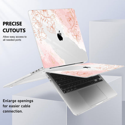 Lepeoac for MacBook Pro 16 inch Case 2019 2020 Release Model A2141, Plastic Hard Shell Cover with Keyboard Cover for MacBook Pro 16 inch with Touch Bar & Touch ID - Watercolor Floral