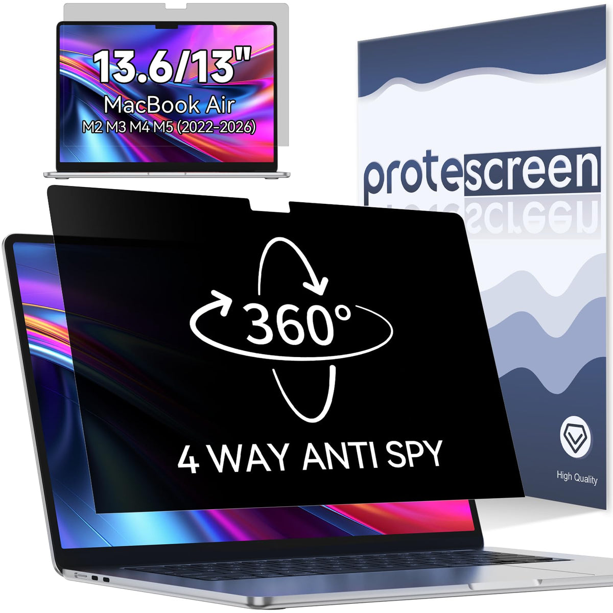 Privacy Screen Protector Compatible with iPad Pro 12.9 Inch 2018 2020 2021 2022, Anti Glare Blue Light Spy Filter Private, High Sensitive Bubble-Free Easy Install Black Security Screen Shield
