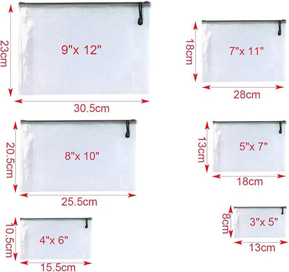 Oaimyy-3"x 5"-20 Pcs-Mesh Zipper Pouch Bag,Zippers Pouches Zip Bags File Bags for Organizing,Office Supplies,Home Storage,Cosmetics Travel,Assorted Color