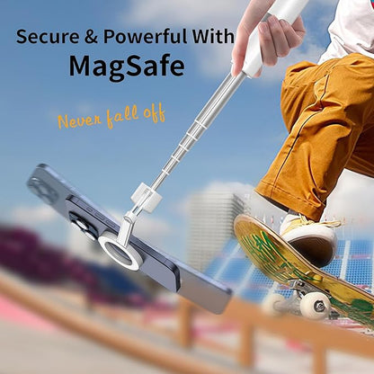 SEAJIC Magnetic Selfie Stick Tripod with Remote,54" Phone Tripod Compatible with MagSafe,Fit for iPhone 12/13/14/15 Series,Magsafe Case and Other Phones with Metal Ring