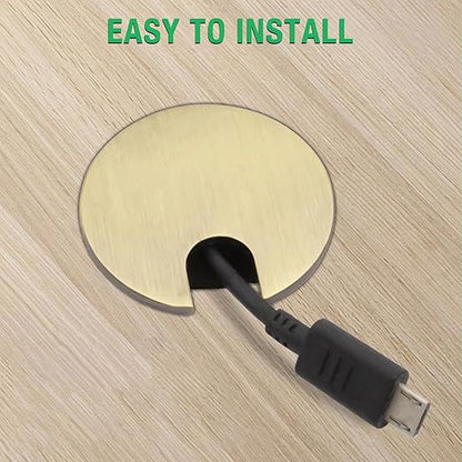 2 Pcs Desk Grommet 1-3/8" / 35 mm, Desk Cord Hole Cover, Cable Grommet Metal Zinc Alloy Materilal, Desk Hole Grommet for Home & Office Pc, Detachable Cable Cord Organizer-Bronze