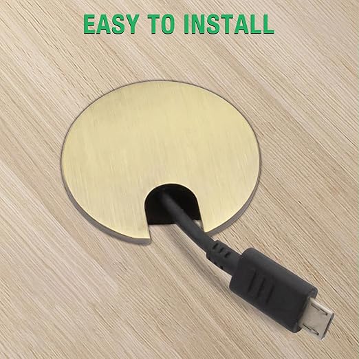 1 Pcs Desk Grommet 1-3/8" / 35 mm, Desk Cord Hole Cover, Cable Grommet Metal Zinc Alloy Materilal, Desk Hole Grommet for Home & Office Pc, Detachable Cable Cord Organizer-Flat Black
