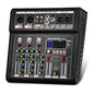 4-Channel Audio Mixer for PC, SX-4iu Mixing Console with XLR Inputs, Bluetooth, 99 Digital Signal Processor Effects, USB Interface, MP3 Compatible for Podcast, Music, Recording 9.84"x2.17"x9.84"inches