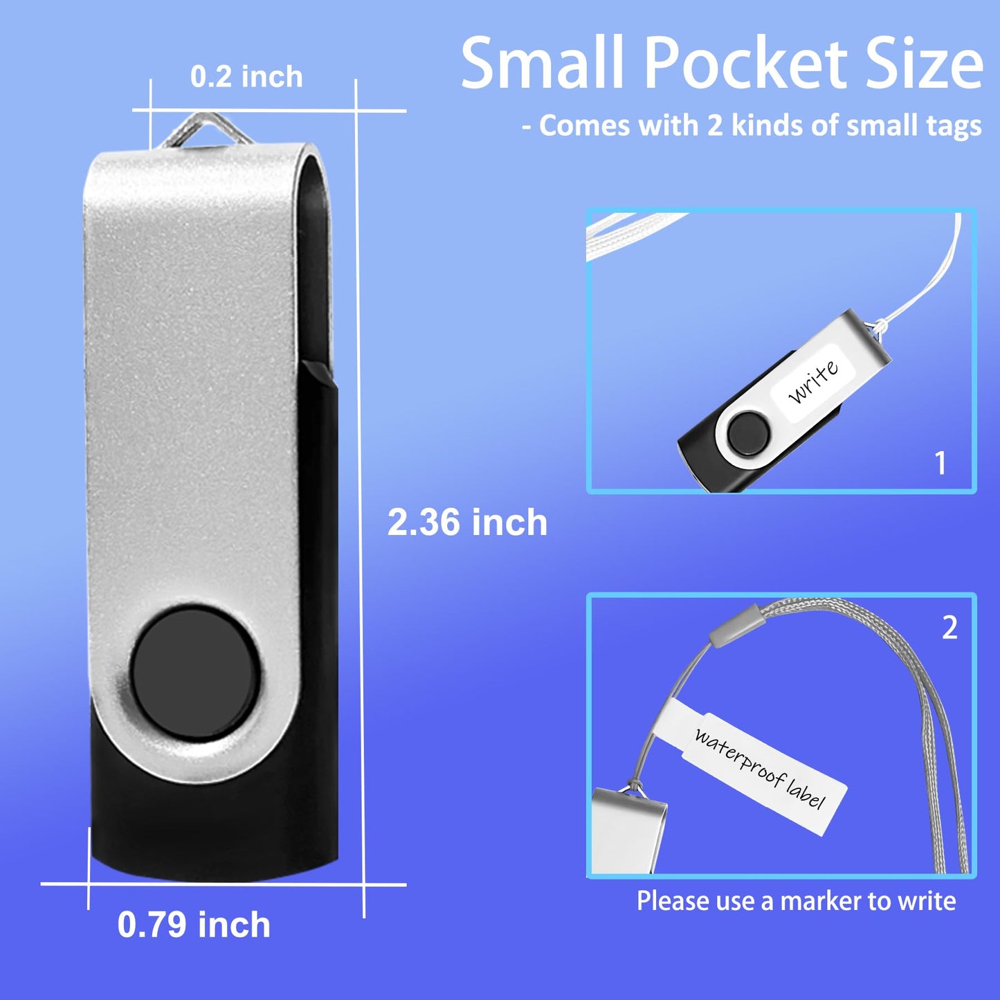 Thumb Drive 16GB 20 Pack Nicepicten FAT32 USB Storage 2.0 Flash Drives Bulk