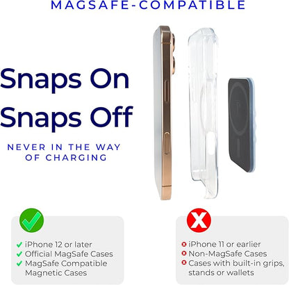 The Clingy Thingy Magnetic Sticky Phone Grip - Removable iPhone Suction Grip for Hands-Free FaceTime - Workouts, Influencers & Content Creator Essentials, Compatible with iPhone 12-16 (Glacier White)