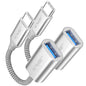 JSAUX USB C to USB 3.0 Adapter [2 Pack], USB C Male to USB Female OTG Cable Adapter Compatible with MacBook Pro/Air, iPhone 18 Pro Max/iPhone Duo‌/Air/17/16/15 Series, Samsung Galaxy S26/S25/S24/S23