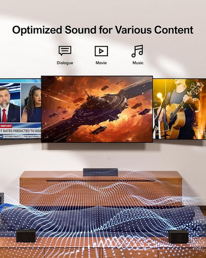ULTIMEA 5.1 Virtual Surround Sound Bar, 320W Home Theater Surround System with Adjustable Speakers & Subwoofer, TV Speaker Soundbar, Sound Bar for Smart TV, Bluetooth 5.3, Easy Setup, Poseidon D50