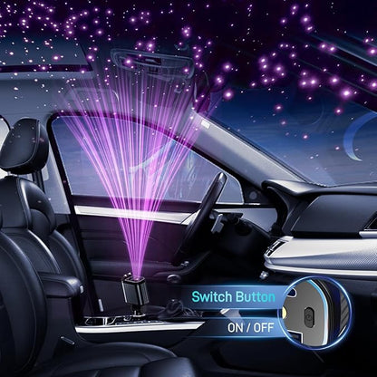 Fast Car Charger 4 in 1 Retractable Car Charger 69W with Starry Light,USB-C Fast Car Accessories,Compatible with All iPhones All Android Phones (GreyLightning+USB-C & PurpleLight)