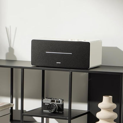 Edifier D12 Integrated Desktop Computer Speakers with Bluetooth 5.0, Wireless Stereo Tabletop Speaker 70 Watts RMS with Subwoofer Line Out, RCA, Aux Input for PC Monitor Laptop (White)