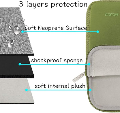 MOSISO Laptop Case 13.3 inch, 13-13.3 inch Laptop Sleeve Bag Compatible with MacBook Air/Pro 13 / Pro 14, HP Dell ASUS Lenovo Notebook, Neoprene Computer Sleeve Bag with Small Case, Chartreuse