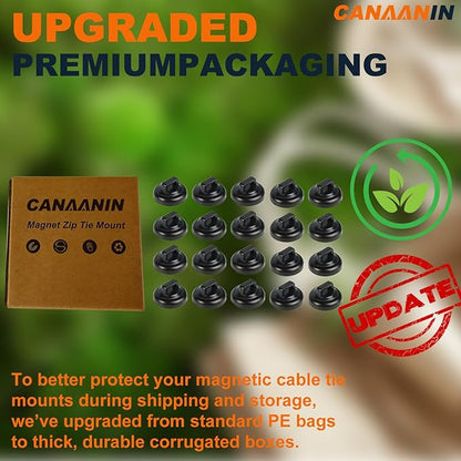 Magnet Zip Tie Mount Magnetic Zip Ties Mount Clips Base Holder Strong Multipurpose Wire Cable Holder Mount Wire Clips Management for Home Office Marine Electrical Wiring (Black, 24 Piece)