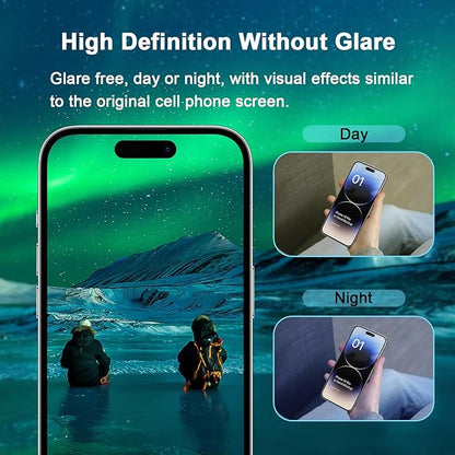 Blue Light Screen Protector for iPhone 14 Pro (6.1")*2 Pack + 2 Pack Camera Lens Protector,Eye Protection,HD Blue Light Blocking Tempered Glass Film, No Bubble, with Easy Installation Kit