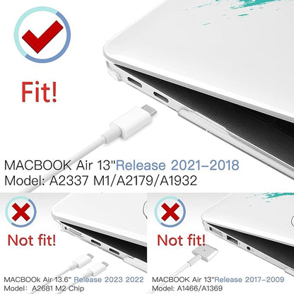 MEEgoodo for MacBook Air 13 inch Case 2021 2020 2019 2018 Released A2337 M1 A2179 A1932 with Touch ID, Plastic Hard Shell & Keyboard Cover Compatible with MacBook Air Case 13.3, Funny Giraffe