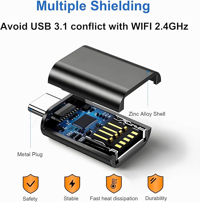 USB to USB C Adapter,USB-C Male to USB3.0 Female Adapter Thunderbolt 3 OTG Converter,Compatible with MacBook Pro,MacBook,iPad/Samsung Galaxy S20-S23 / Dell XPS,and More USB Devices Rope Black