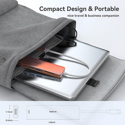 USB C Hub HDMI Adapter for MacBook Pro/Air, MOKiN 7 in 1 USB C Dongle with HDMI, SD/TF Card Reader, USB C Data Port,100W PD, and 2 USB 3.0 Compatible for MacBook Pro/Air, Dell XPS, Lenovo Thinkpad.