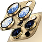 Camera Lens Protector for iPhone 16 Pro Max/16 Pro/15 Pro Max/15 Pro/14 Pro Max/14 Pro, Aluminum Alloy Sapphire Glass Camera Screen Cover, Case Friendly- Glitter Gold