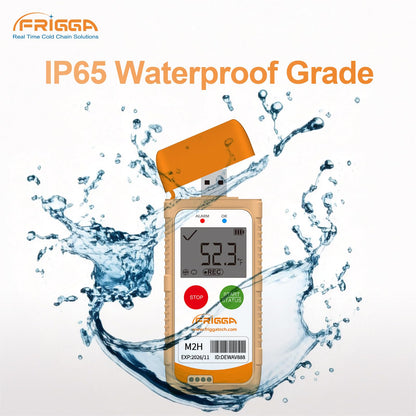 Frigga M2H 10 Pack Reusable Temperature Humidity Data Logger USB Digital Refrigerator Thermometer Multi-Use Temperature Recorder High Accuracy 28800 Points PDF CSV Report