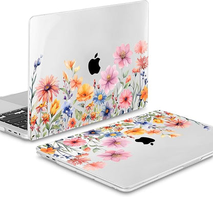 Mektron Case for MacBook Pro 16 Inch A2141 Cover 2019 Release 16" with Liquid Retina Display/Touch ID, Plastic Hard Shell with Keyboard Skin & Screen Protector & Dust Plug, Floral P165