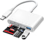 USB C SD Card Reader USB-C to SD MicroSD XD Picture MS Memory Stick Compact Flash Cards, Type C 6 Slots Trail Cameras Viewer Adapter for iPhone 15 16 iPad Mac Laptop MacBook More USBC Devices