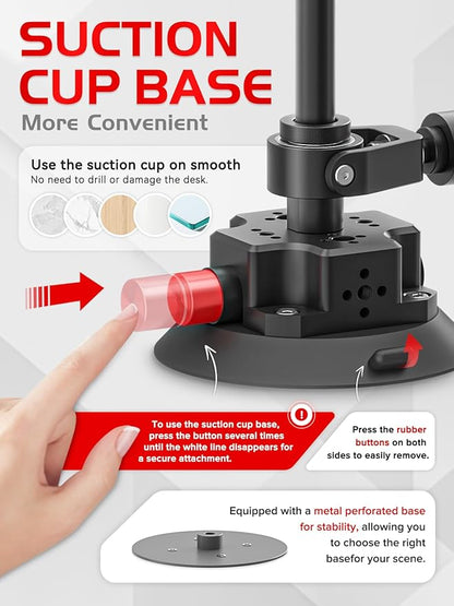 360° Spinning Camera rig, 360 Degree Spinner with 43.3in Extension Poles Professional Photography Turntable Rotating Camera Slider 360° Rotating Shooting Suction Cup Base with Multiple Interfaces