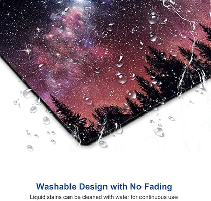 Hokafenle Square Mouse Pad, Galaxy Mouse Pad, Mouse Mat Square Waterproof Mouse Pad Non-Slip Rubber Base MousePads for Office Laptop, Pines Trees
