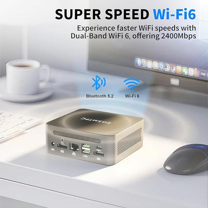 Mini Desktop Computer, Intel Core i5-12450H (Up to 4.40GHz), 16GB DDR4 RAM, 512GB M.2 SSD, Mini PC Supports Triple 4K Display, USB 3.2, Wi-Fi 6, BT 5.2, RJ45 2.5G