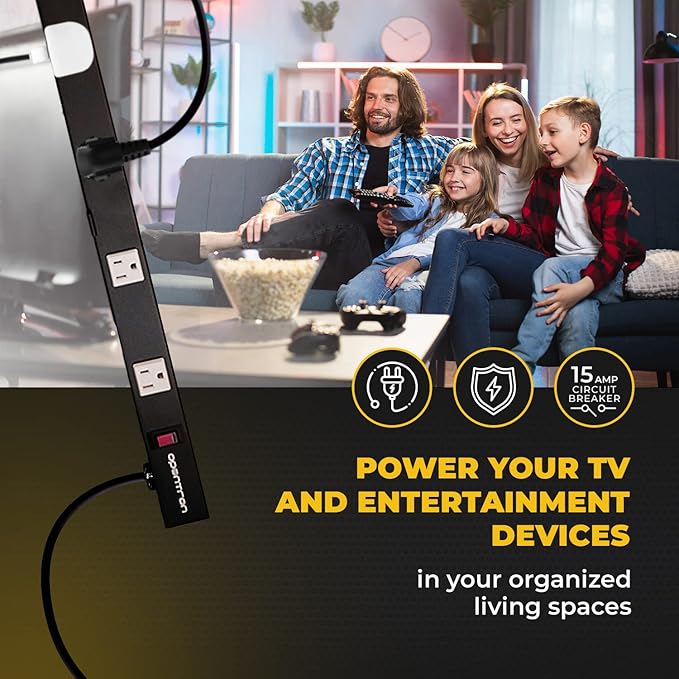 9 Outlets 3 Feet Power Cord 3 Feet Body Opentron OT3093 Heavy Duty Metal Surge Protector Power Strip with Mounting Parts - Free End Caps for Shipping Protection Only
