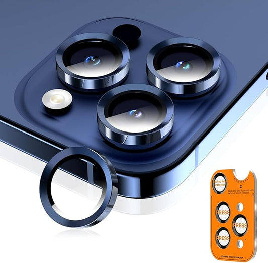 Wumigoo Camera Lens Protector for iPhone 15 Pro Max/15 Pro- Blue Titanium