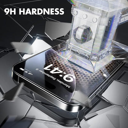 UNBREAKcable 3-Pack Screen Protector for iPhone 16 Pro Max, Double Shatterproof Tempered Glass [Easy Installation Frame] [9H Hardness] [99.99% HD Clear] [Case Friendly] for iPhone 6.9 inch