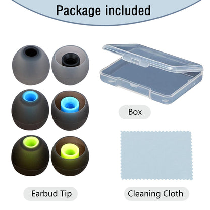 MMYQXI Silicone Replacement Earbud Tips Earbud Covers Ear Tips Fit for in-Ear Headphones (Inner Hole 3.8mm -5.1mm) Earbud Replacement Tips 9 Pairs