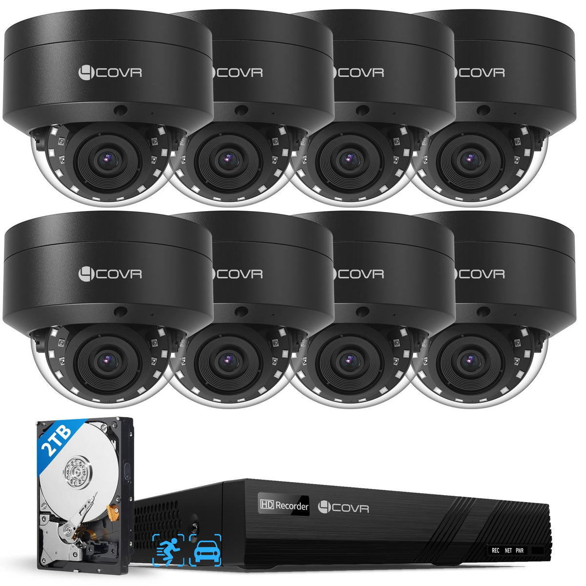 4COVR PoE 16 Camera Security System 4K for Business & 4TB HDD, LY54AB8M1616