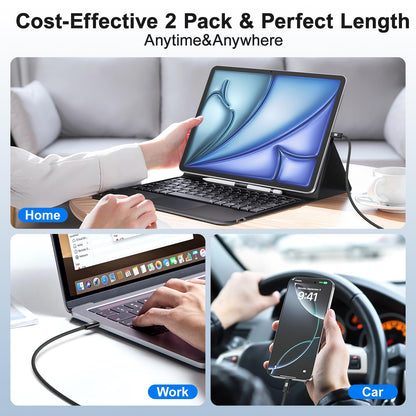 USB C to USB C Cable 3ft, 2-Pack 100W USBC to USBC Fast Charger Cord