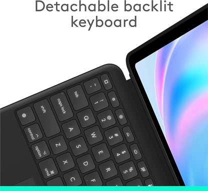 Logitech Combo Touch iPad Air 13 inch Case M2 (2024), iPad M3 & Air Keyboard Case with Kickstand - Midnight Black